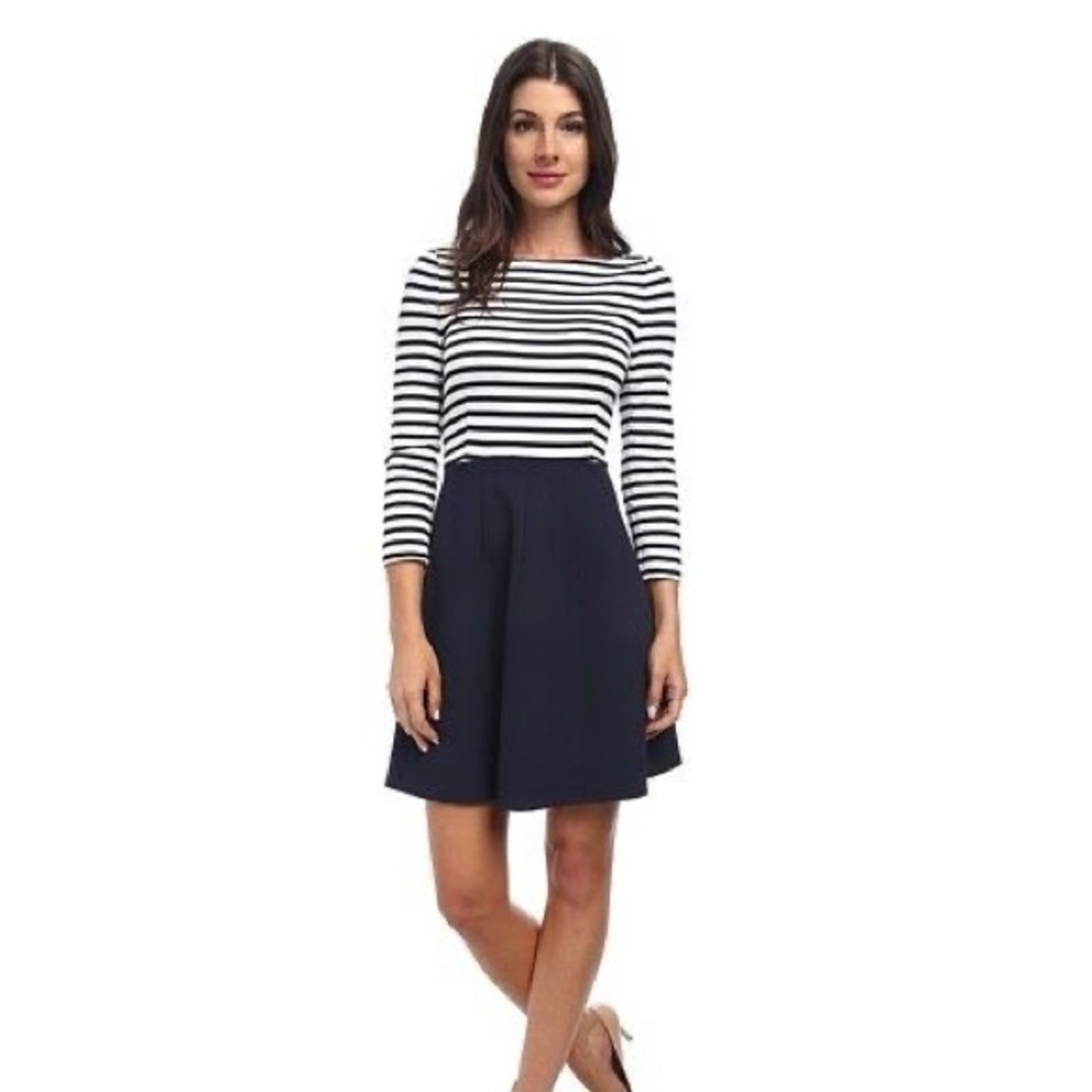 Kate Spade Stripped Navy Dress Size 12